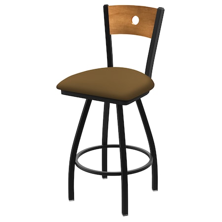 Holland Bar Stool Co 36" Swivel Counter Stool, Black Wrinkle, Med Back, Canter Saddle Seat X830